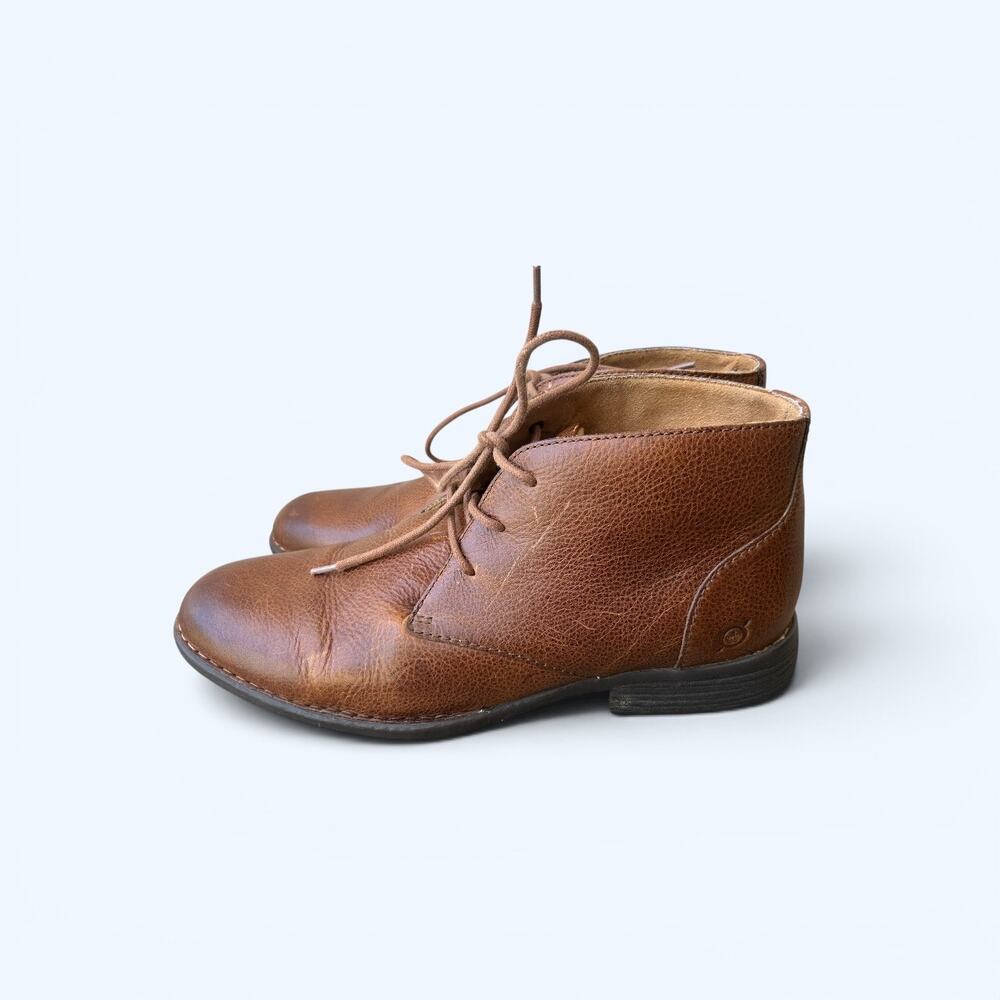 Born Men’s Brown Leather Chukka Boots Lace-Up Comfort Ankle Shoes Size 12
